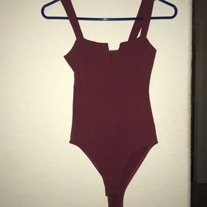 Dark pink tank top body suit